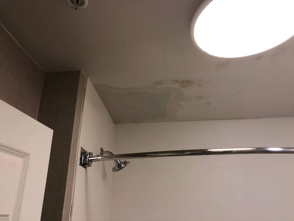 patch in drywall ceiling above a shower just finished.